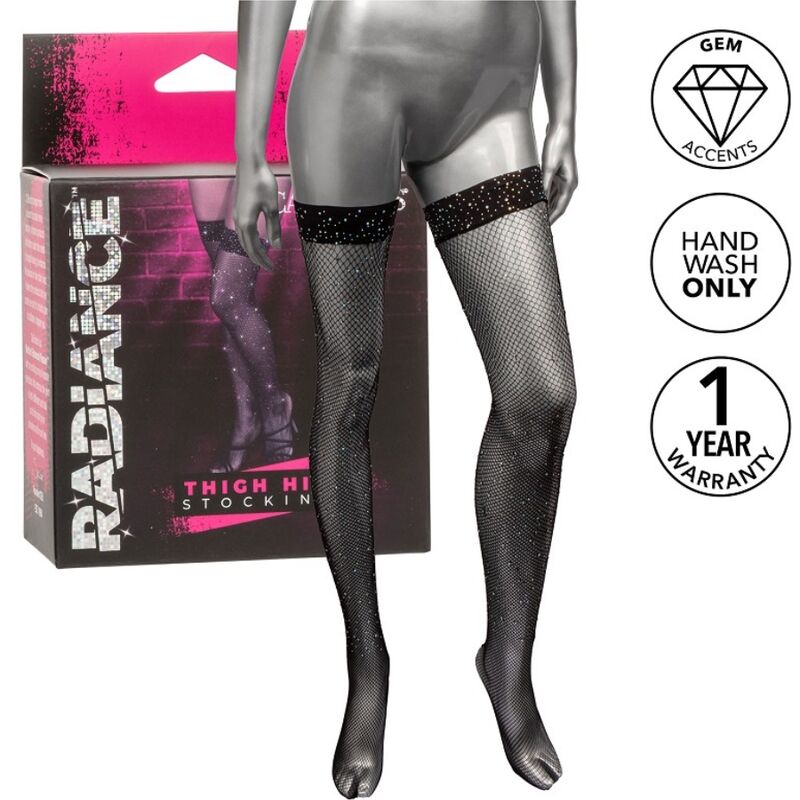 CALEXOTICS - RADIANCE THIGH-HIGH STOCKINGS WITH RHINESTONES