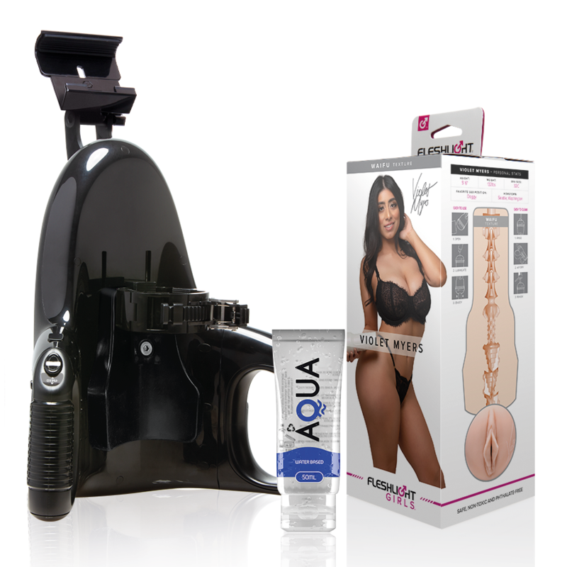 FLESHLIGHT - VIOLET MYERS WAIFU + UNIVERSELL LANSERING + AQUA KVALITETSSMÖRJMEDEL 50 ML