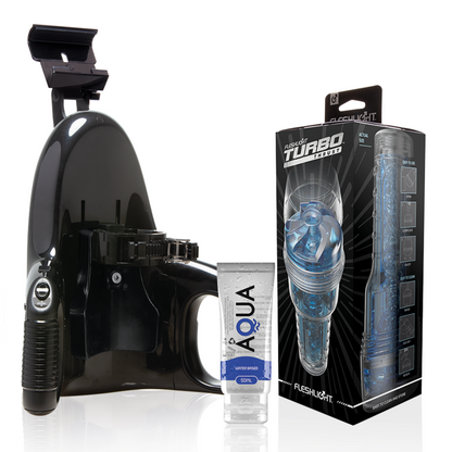 FLESHLIGHT - TURBO THRUST BLUE ICE + UNIVERSAL LAUNCH + LUBRICANT AQUA QUALITY 50 ML