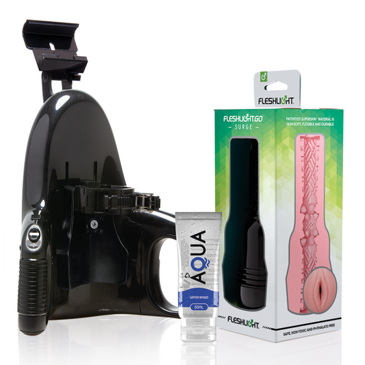 FLESHLIGHT - GO PINK LADY SURGE VAGINA + UNIVERSELL LANSERING + AQUA QUALITY SMÖRJMEDEL 50 ML