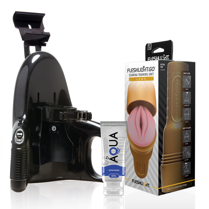 FLESHLIGHT - STAMINA GO TRAINING UNIT LADY + UNIVERSAL LAUNCH + AQUA QUALITY SMÖRJMEDEL 50 ML