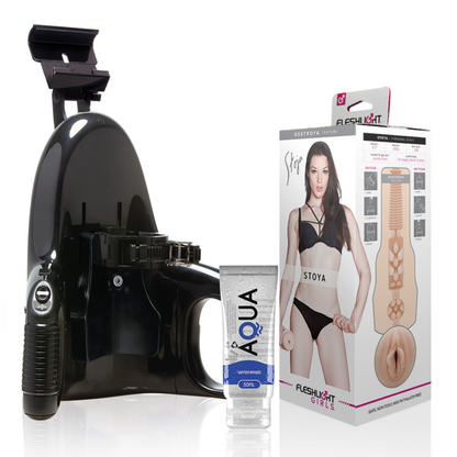 FLESHLIGHT - VAGINA STOYA DESTROYA + UNIVERSELL LANSERING + AQUA QUALITY GLÖMMEDEL 50 ML