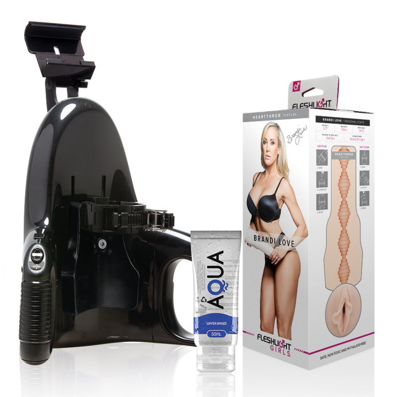 FLESHLIGHT - BRANDI LOVE VAGINA + UNIVERSELL LANSERING + AQUA QUALITY GLÖMMEDEL 50 ML