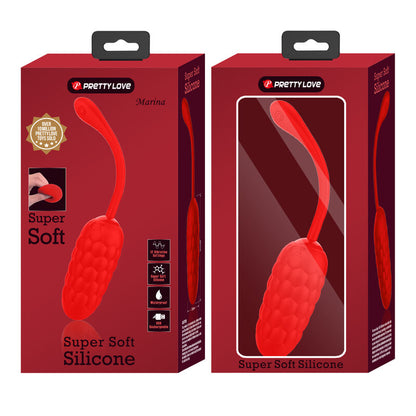 PRETTY LOVE - RECHARGEABLE MARINE TEXTURED VIBRATING EGG RED