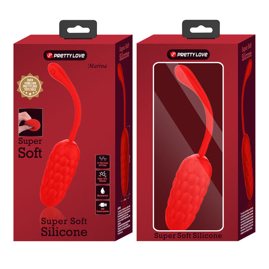 PRETTY LOVE - RECHARGEABLE MARINE TEXTURED VIBRATING EGG RED