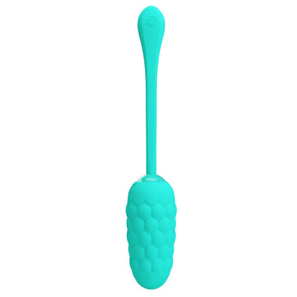 PRETTY LOVE - RECHARGEABLE MARINE TEXTURED VIBRATING EGG, AQUA GREEN