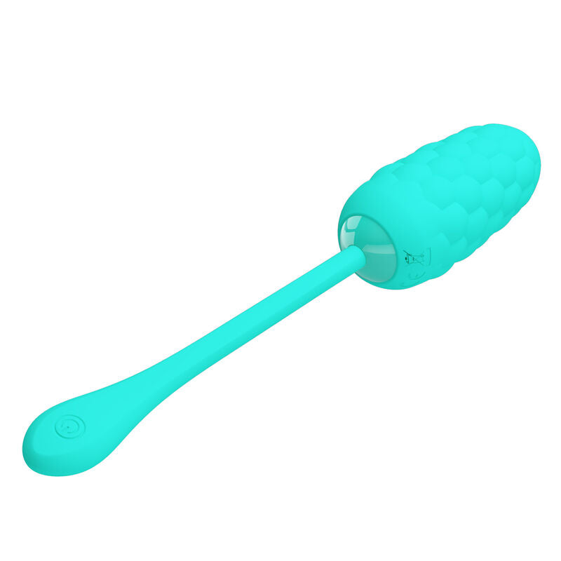 PRETTY LOVE - RECHARGEABLE MARINE TEXTURED VIBRATING EGG, AQUA GREEN