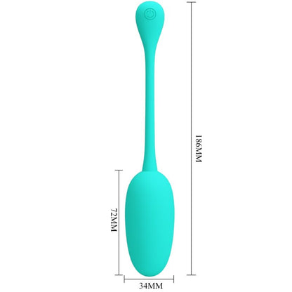 PRETTY LOVE - KNUCKER RECHARGEABLE VIBRATING EGG AQUA GREEN