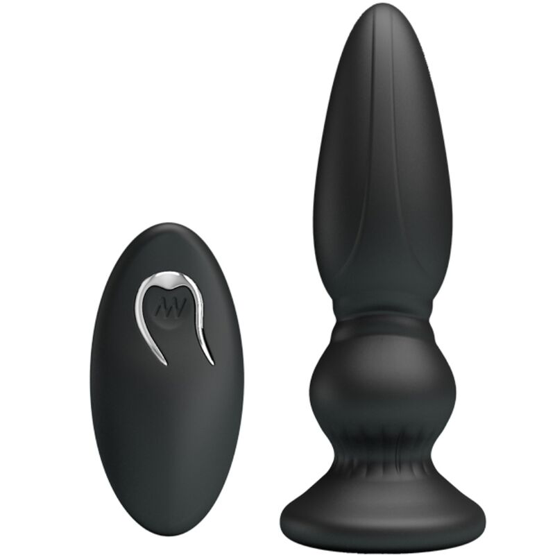 MR PLAY - POWERFUL VIBRATOR WITH REMOTE CONTROL, ANAL PLUG, BLACK