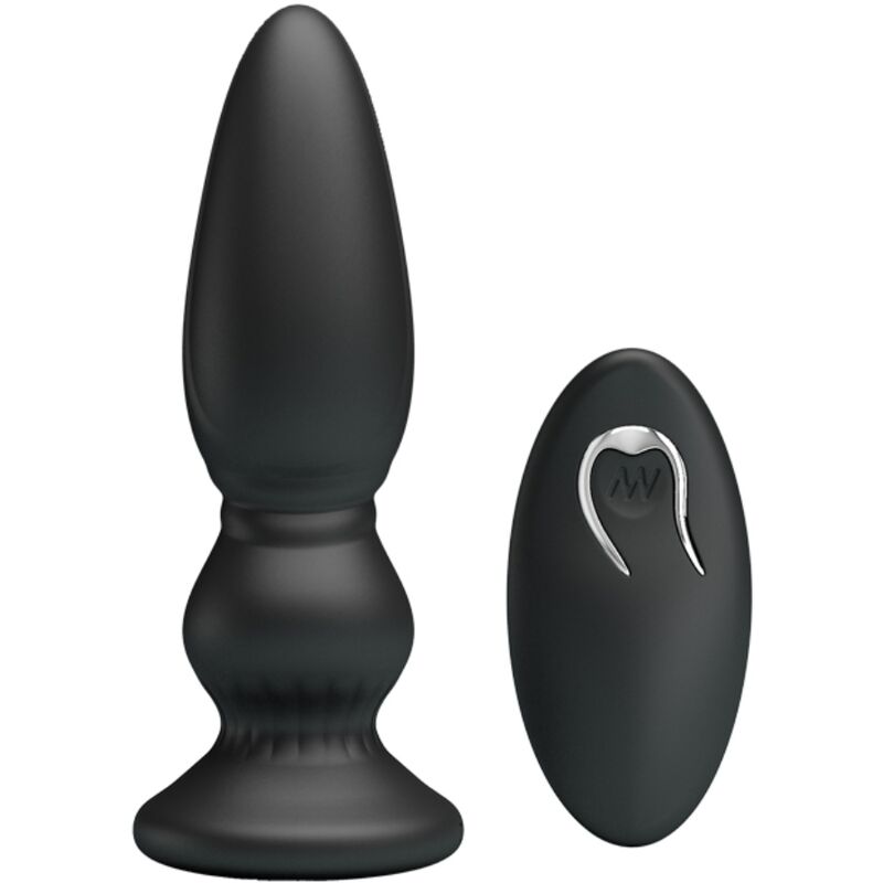 MR PLAY - POWERFUL VIBRATOR WITH REMOTE CONTROL, ANAL PLUG, BLACK