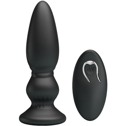 MR PLAY - POWERFUL VIBRATOR WITH REMOTE CONTROL, ANAL PLUG, BLACK
