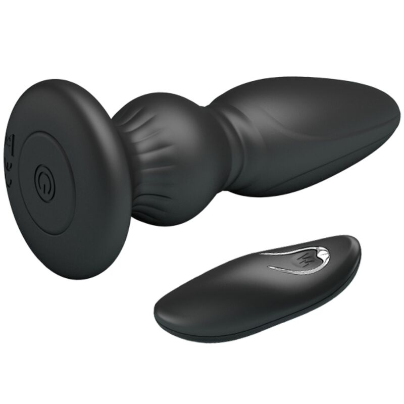 MR PLAY - POWERFUL VIBRATOR WITH REMOTE CONTROL, ANAL PLUG, BLACK