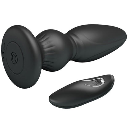 MR PLAY - POWERFUL VIBRATOR WITH REMOTE CONTROL, ANAL PLUG, BLACK