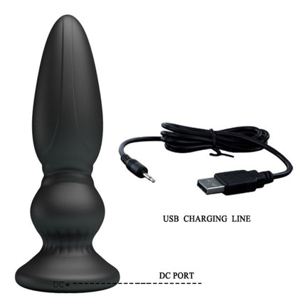 MR PLAY - POWERFUL VIBRATOR WITH REMOTE CONTROL, ANAL PLUG, BLACK