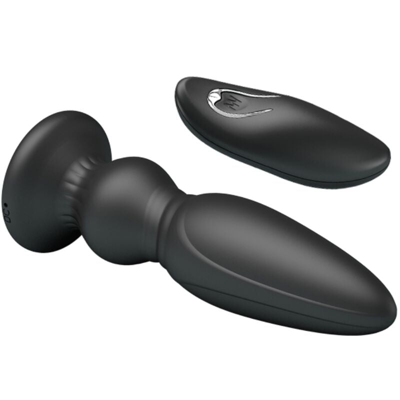 MR PLAY - POWERFUL VIBRATOR WITH REMOTE CONTROL, ANAL PLUG, BLACK