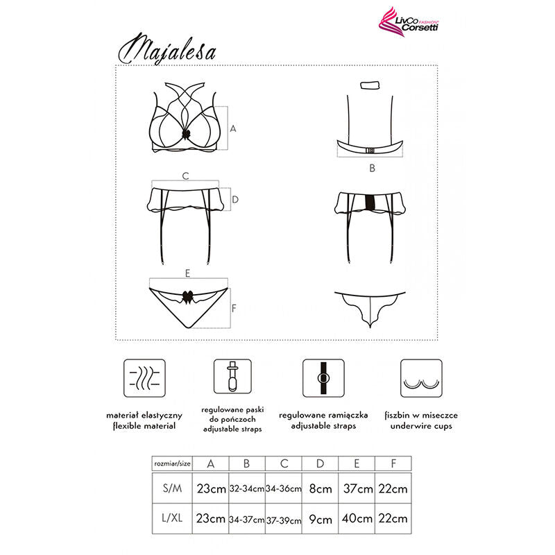 LIVCO CORSETTI FASHION - MAJALESA LC 90526 SUJETADOR + LIGUERO + PANTY