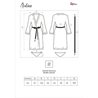 LIVCO CORSETTI FASHION - NOKINA LC XG055 ROBE + PANTY BLACK ONE SIZE