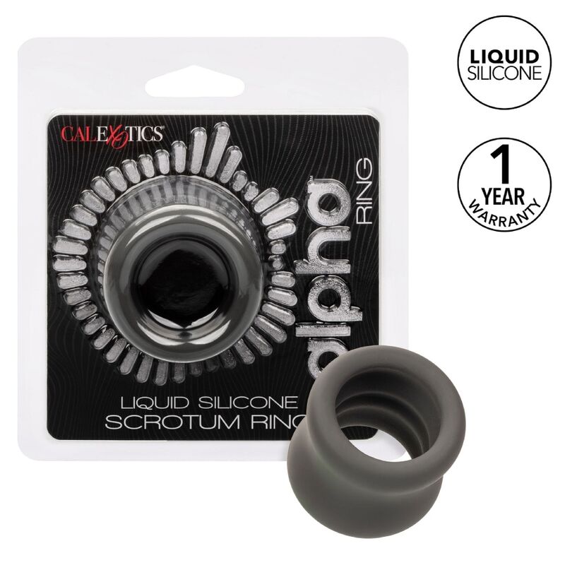 CALEXOTICS - ALPHA DOUBLE BLACK SCROTUM EXTENCH RING