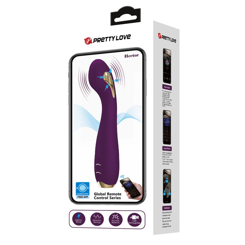 PRETTY LOVE - HECTOR VIBRATOR ELECTROSHOCK CONTROLLED BY APP PURPLE