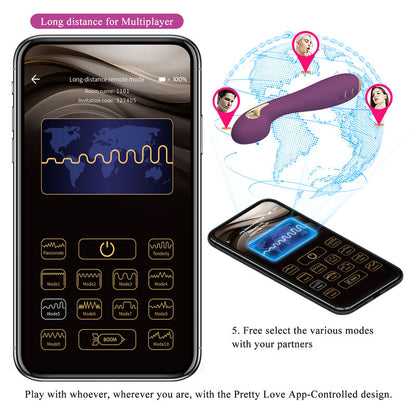 PRETTY LOVE - HECTOR VIBRATOR ELECTROSHOCK CONTROLLED BY APP PURPLE