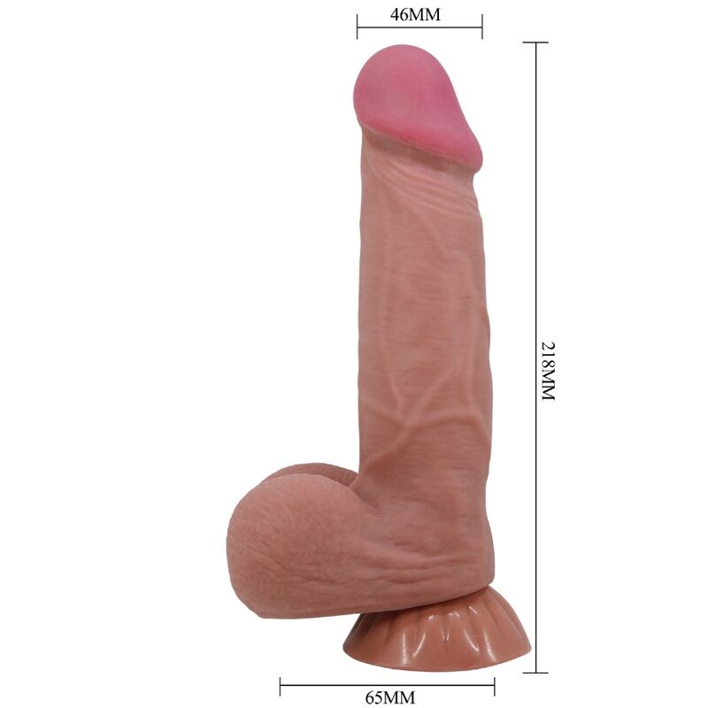 PRETTY LOVE - SLIDING SKIN SERIES REALISTIC DILDO WITH SUCTION CUP SLIDING SKIN BROWN 21.8 CM