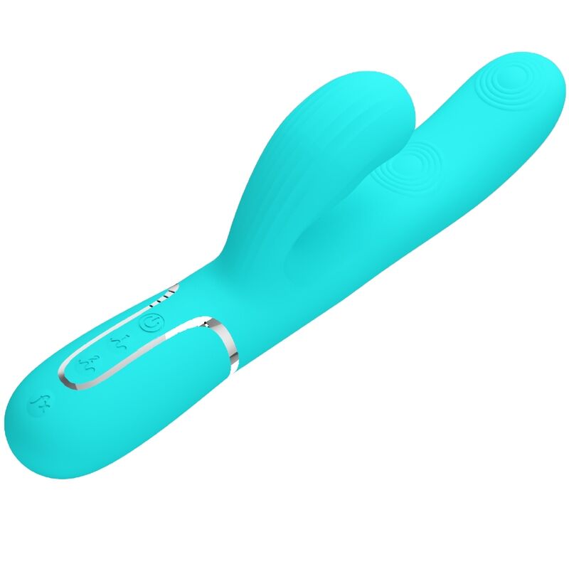 PRETTY LOVE - PERLITA 3-IN-1 MULTIFUNCTION G-SPOT VIBRATOR, AQUA GREEN