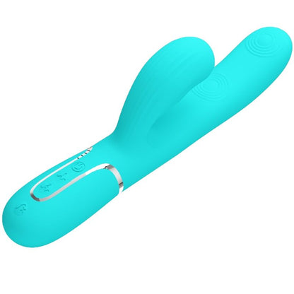 PRETTY LOVE - PERLITA 3-IN-1 MULTIFUNCTION G-SPOT VIBRATOR, AQUA GREEN
