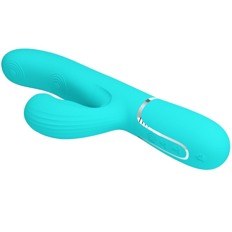 PRETTY LOVE - PERLITA 3-IN-1 MULTIFUNCTION G-SPOT VIBRATOR, AQUA GREEN