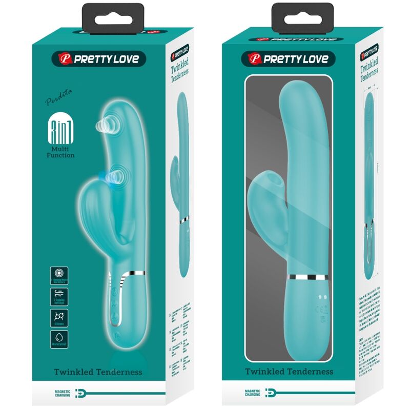 PRETTY LOVE - PERLITA 3-IN-1 MULTIFUNCTION G-SPOT VIBRATOR, AQUA GREEN