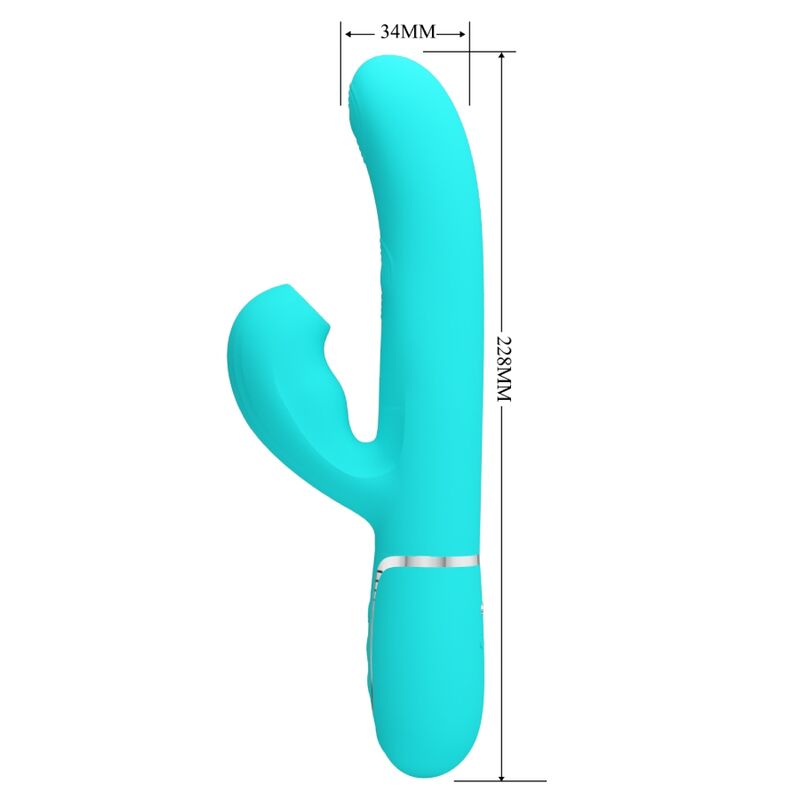PRETTY LOVE - PERLITA 3-IN-1 MULTIFUNCTION G-SPOT VIBRATOR, AQUA GREEN