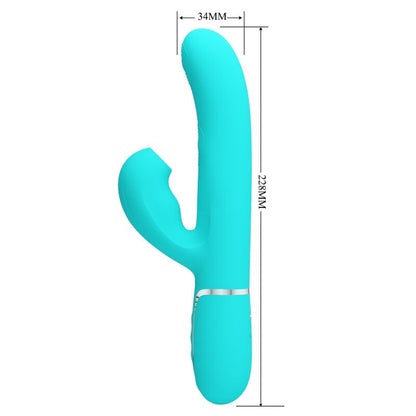 PRETTY LOVE - PERLITA 3-IN-1 MULTIFUNCTION G-SPOT VIBRATOR, AQUA GREEN