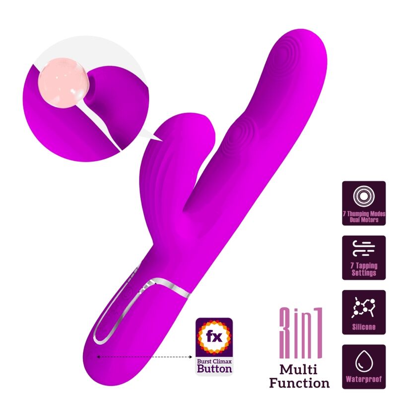 PRETTY LOVE - PERLITA 3-IN-1 MULTIFUNCTION G-SPOT VIBRATOR VIOLET