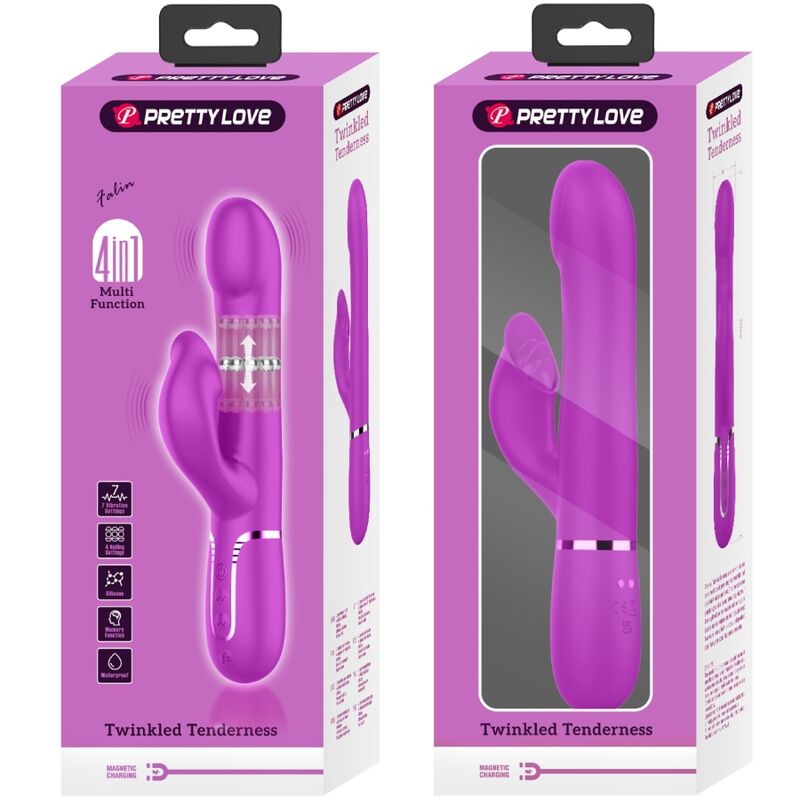 PRETTY LOVE - RABBIT VIBRATOR WITH VIOLET PEARLS