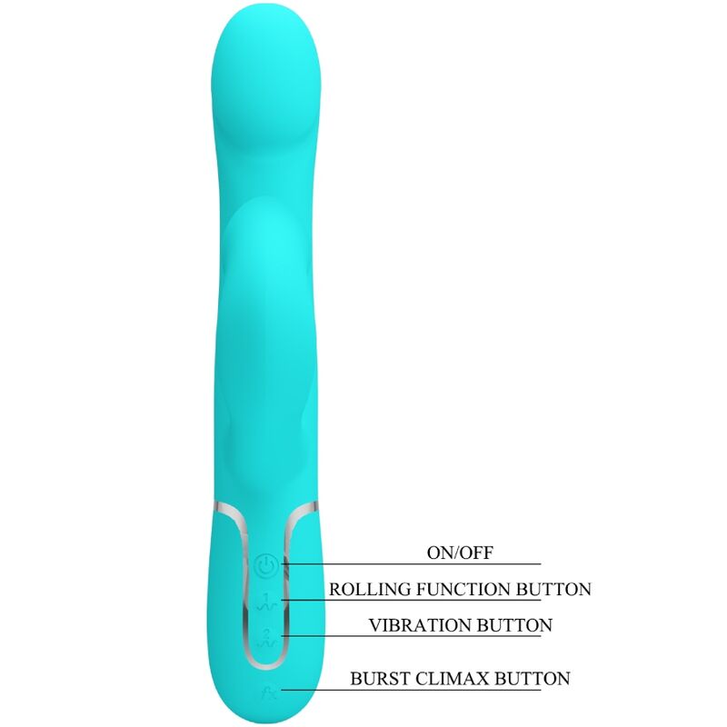 PRETTY LOVE - RABBIT VIBRATOR WITH AQUATIC GREEN PEARLS