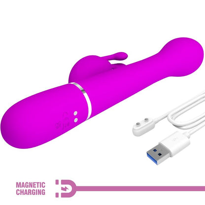 PRETTY LOVE - DEJON RABBIT 3 IN 1 MULTIFUNCTION VIBRATOR PURPLE