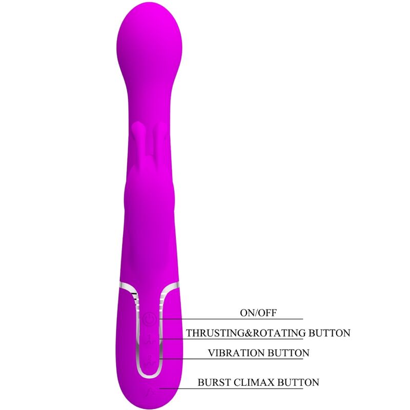 PRETTY LOVE - DEJON RABBIT 3 IN 1 MULTIFUNCTION VIBRATOR PURPLE