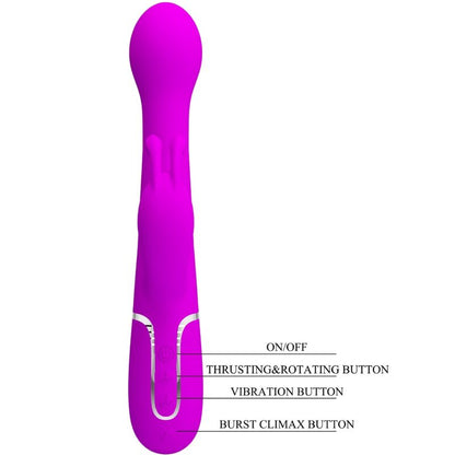 PRETTY LOVE - DEJON RABBIT 3 IN 1 MULTIFUNCTION VIBRATOR PURPLE