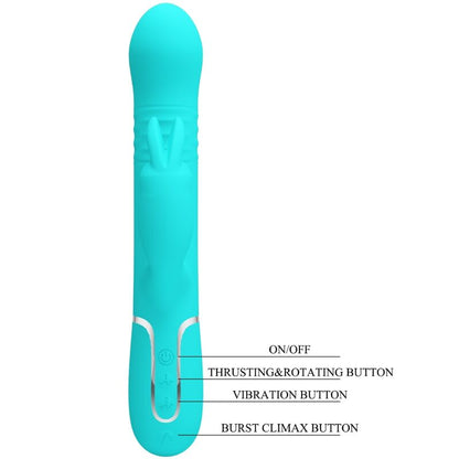 PRETTY LOVE - COALE RABBIT VIBRATOR WITH AQUATIC GREEN PEARLS