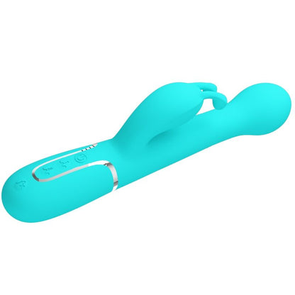 PRETTY LOVE - DEJON RABBIT 3 IN 1 MULTIFUNCTION VIBRATOR AQUA GREEN