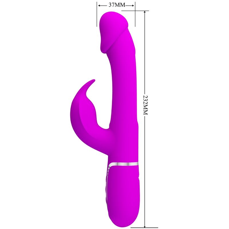 PRETTY LOVE - KAMPAS 3-IN-1 MULTIFUNCTION RABBIT VIBRATOR WITH FUCHSIA TONGUE