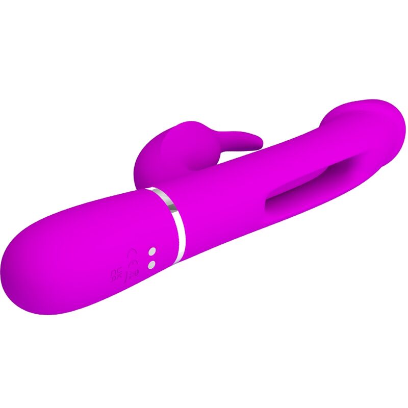 PRETTY LOVE - KAMPAS 3-IN-1 MULTIFUNCTION RABBIT VIBRATOR WITH FUCHSIA TONGUE