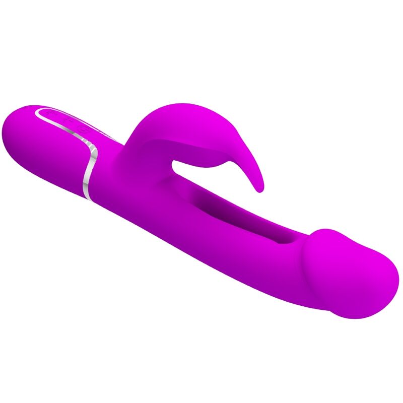 PRETTY LOVE - KAMPAS 3-IN-1 MULTIFUNCTION RABBIT VIBRATOR WITH FUCHSIA TONGUE