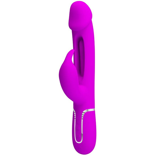 PRETTY LOVE - KAMPAS 3-IN-1 MULTIFUNCTION RABBIT VIBRATOR WITH FUCHSIA TONGUE