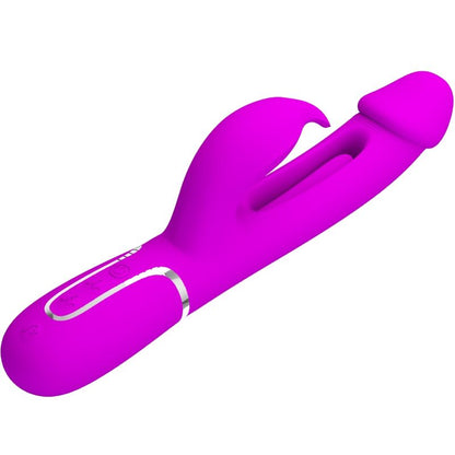 PRETTY LOVE - KAMPAS 3-IN-1 MULTIFUNCTION RABBIT VIBRATOR WITH FUCHSIA TONGUE