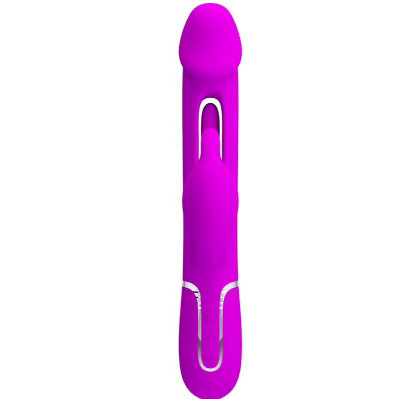 PRETTY LOVE - KAMPAS 3-IN-1 MULTIFUNCTION RABBIT VIBRATOR WITH FUCHSIA TONGUE