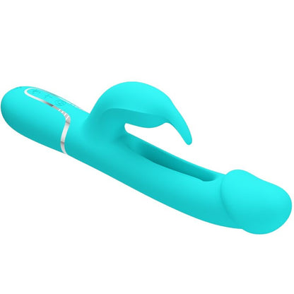 PRETTY LOVE - KAMPAS 3-IN-1 MULTIFUNCTION RABBIT VIBRATOR WITH AQUA GREEN TONGUE