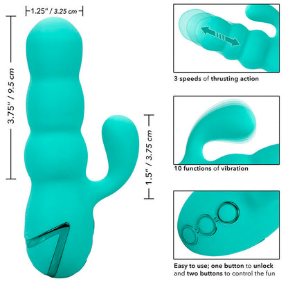 CALEXOTICS - DEL MAR DIVA RABBIT VIBRATOR AQUA GREEN BY CALIFORNIA DREAMING