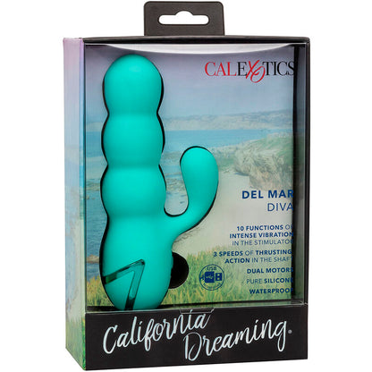 CALEXOTICS - DEL MAR DIVA RABBIT VIBRATOR AQUA GREEN BY CALIFORNIA DREAMING