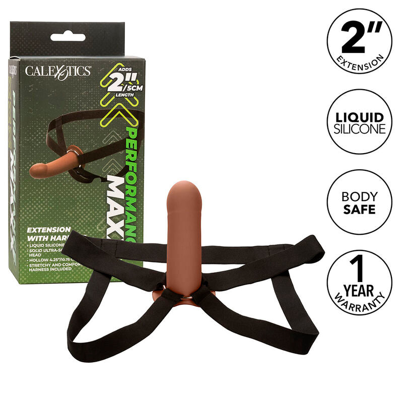 CALEXOTICS - PERFORMANCE MAXX EXTENSION WITH HARNESS FOR BROWN SKIN