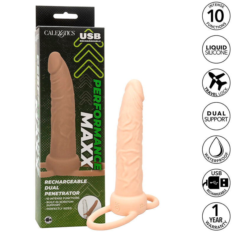 CALEXOTICS - PERFORMANCE MAXX DOUBLE RECHERGEABLE PENETRATOR LIGHT SKIN